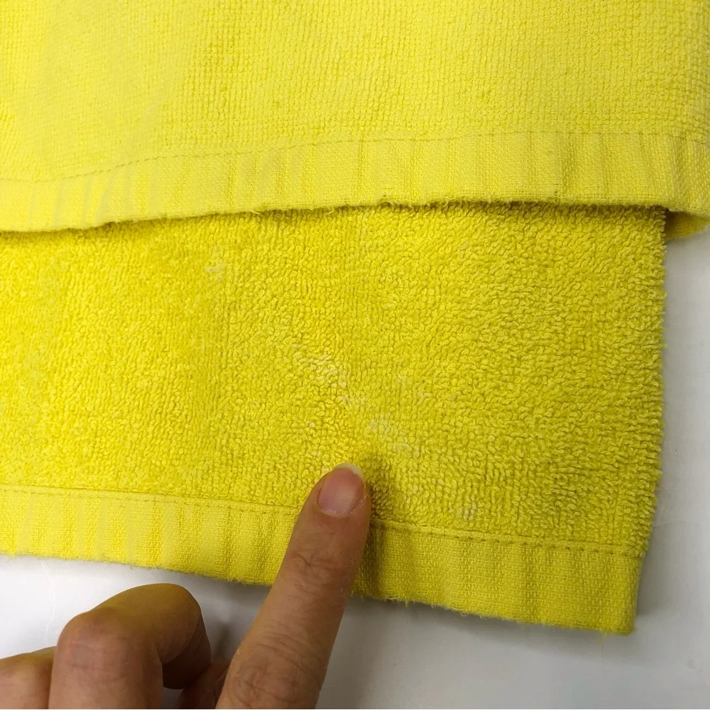 Vtg Magic Beach Towel Yellow Survivor Outwit Outplay Outlast Sun & Surf 30